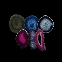 Natural History - Cut and Polished Agate Crystal Geode Slice Group