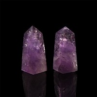Natural History - Cut and Polished Amethyst Crystal Obelisk Group