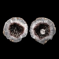 Natural History - Cut and Polished Agate Crystal Geode Pair