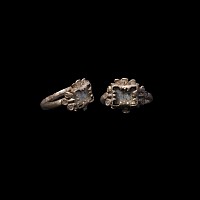 Post Medieval Pewter Ring with Inlay