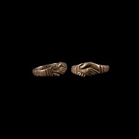 Post Medieval Silver Fede Ring with Clasped Hands