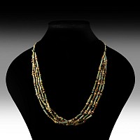Egyptian Multi-Stranded Mummy Bead Necklace