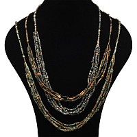 Egyptian Multi-Stranded Mummy Bead Necklace Collection