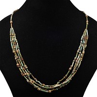 Egyptian Multi-Stranded Mummy Bead Necklace