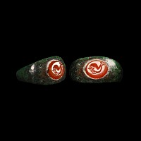Roman Ring with Dolphin Gemstone