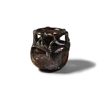 Roman Aubergine Glass Vessel with Trails