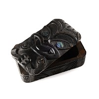 New Zealand Maori Carved Wood Box
