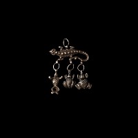 Post Medieval Silver Salamander Pendant with Frogs