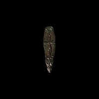 Anglo-Saxon Zoomorphic Strap End with Lobed Cross