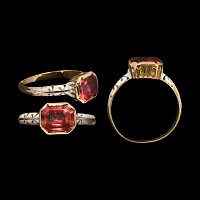 Stuart Period Gold, Rock Crystal and White Enamel Ring