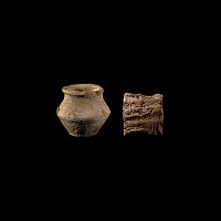 Babylonian Ur Vessel and Cuneiform Tablet Relating to Beer for Mercenaries in the Service of Babylon