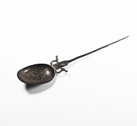 South American Silver Spoon Pin with Birds
