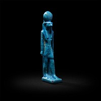 Egyptian Blue Glazed Ra Amulet