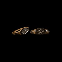 Roman Ring with Engraved Bezel