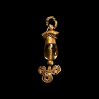 Western Asiatic Gold and Gem Pendant