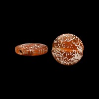Western Asiatic Bifacial Carnelian Bead with Hebrew Legend