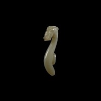 Chinese Han Style White Jade Garment Fastener