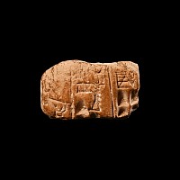 Sumerian Pictographic Cuneiform Tablet Fragment