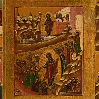 Large Russian Anastasis Icon with Twelve Feasts