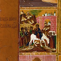 Large Russian Anastasis Icon with Twelve Feasts