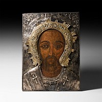 Greek Icon with Bust of Saint Eleutherios