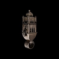 Jewish Silver Architectural Wedding Ring
