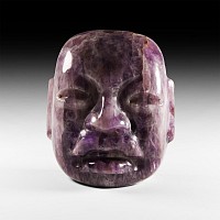 Pre-Columbian Olmec Style Amethyst Head