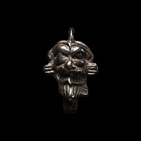 Western Asiatic Silver Pazuzu Head Amulet