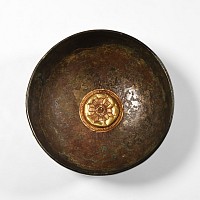 Highly Tinned Elamite Bowl with Central Gold Roundel
