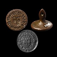 Large Flemish Medieval 'lieu en sce peueu et gherzte' Seal Matrix