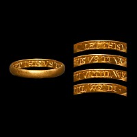 Post Medieval Gold 'Let This Vs Tie Vntil We Die' Posy Ring