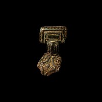 Anglo-Saxon Gilt Small Square-Headed Brooch