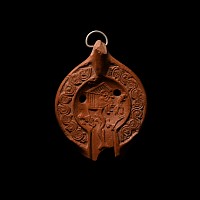 Roman Redware Lamp Fragment with Bucolic Scene