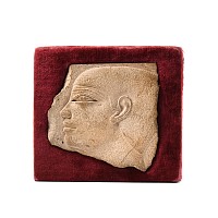 Egyptian Limestone Fragment with Face