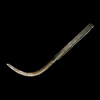 Roman Bronze Strigil with Leaf Design