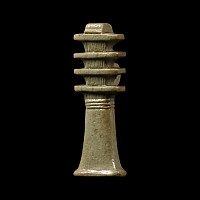 Egyptian Blue Faience Djed Pillar Amulet
