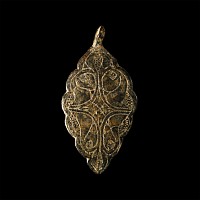 Large Medieval Gilt Heraldic Horse Harness Pendant