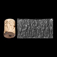 Akkadian Cylinder Seal with Combat Scene