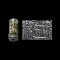 Akkadian Cylinder Seal with Presentation Scene
