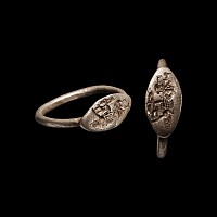 Achaemenid Silver Ring with Warriors
