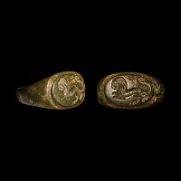 Roman Ring with Leaping Gladiatorial Lion