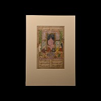 Safavid Miniature Water Colour Painting of Court Scene