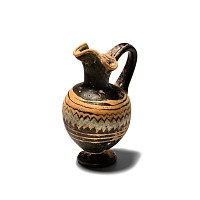 Greek Glass Trefoil Oinochoe