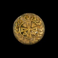 Byzantine Gold in Glass Roundel with Cross