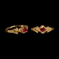 'The Purbeck' Medieval Gold Ring with Ruby