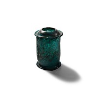 Roman Turquoise Glass Pyxis