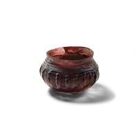 Roman Aubergine and Blue Marbled Glass Bowl