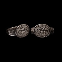 Medieval Silver Ring with Griffin