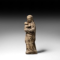 Limestone Madonna and Child Statue