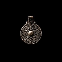 Viking Age Silver Filigree Pendant with Boss